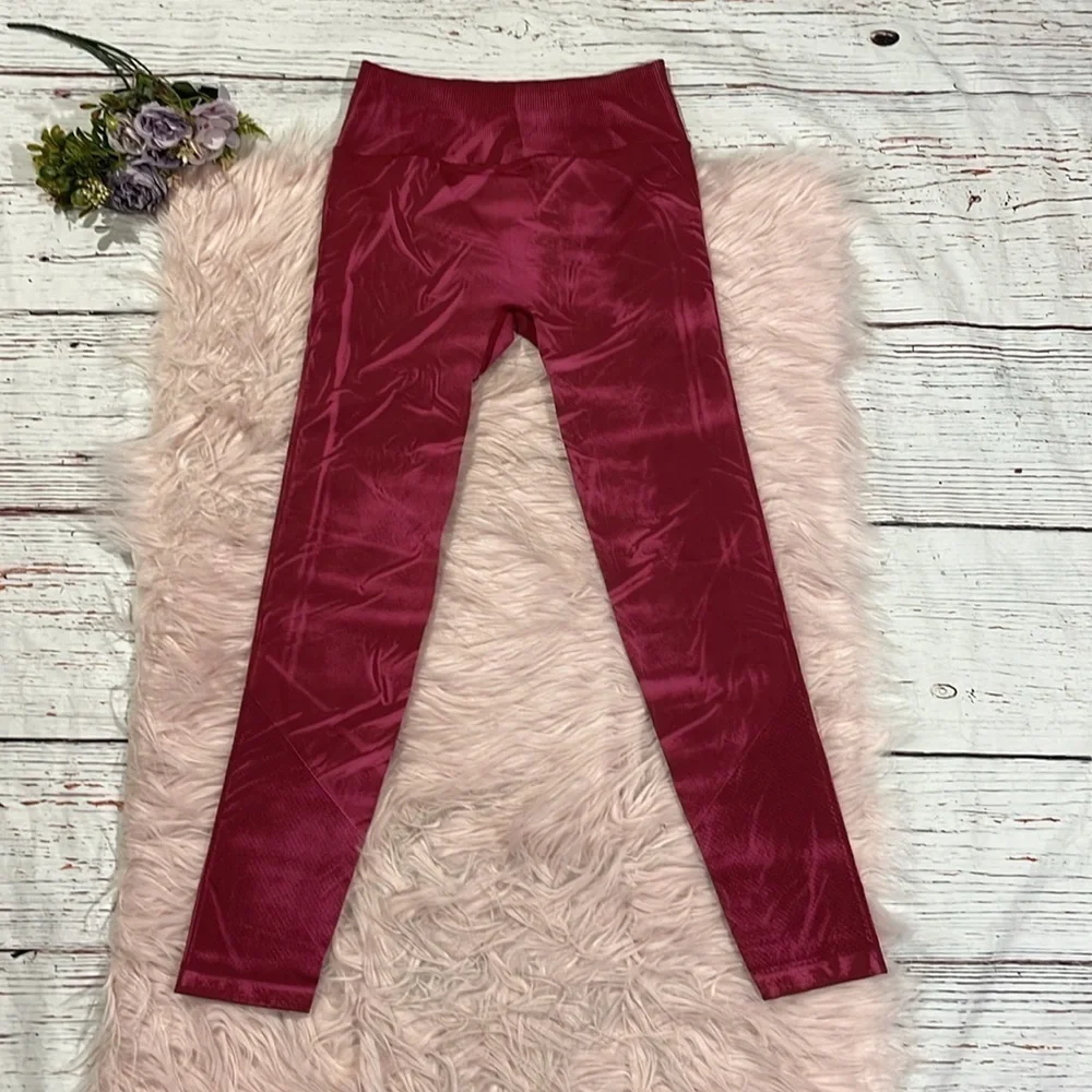 Lululemon Ebb to Street Tight Red WashStone Wash Chianti Leggings